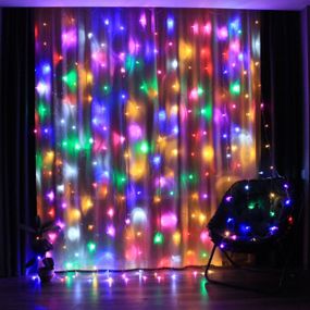 Гірлянда Водоспад від мережі, 3х3 м, 320 LED, RGB / Світлодіодна гірлянда штора на вікно