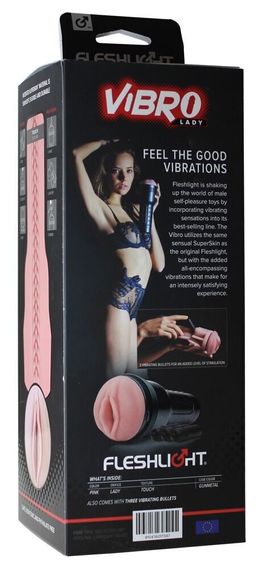 Мастурбатор з вібрацією Fleshlight Vibro Pink Lady Touch, три віброкулі, стимулювальний рельєф | Зображення 5