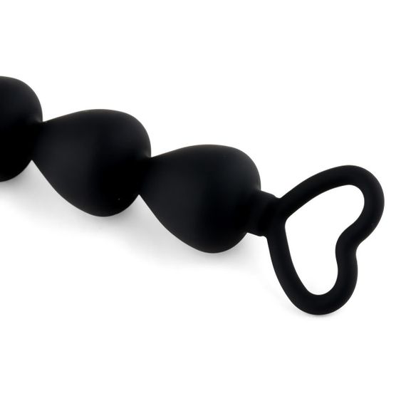 Анальний ланцюжок - Anal Beads Heart Black Sex Aura | Зображення 3