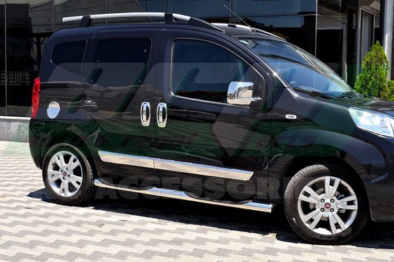 Молдинг дверной (4 шт, нерж.) OmsaLine - Итальянская нержавейка для Fiat Fiorino/Qubo 2008-2024 гг | Зображення 6