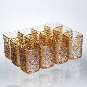 Набір склянок для напоїв Matrix Glass 12 штук по 195 мл коричневий HP-17-44