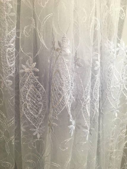 Короткий белый тюль занавеска фатин с люрексом, для дачи, кухни, коридора, на балкон, в спальню | Зображення 3