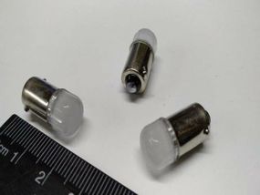Лампа світлодіод з/ц 24V T4W BA9s 2SMD (28 х 35) матове скло/біла