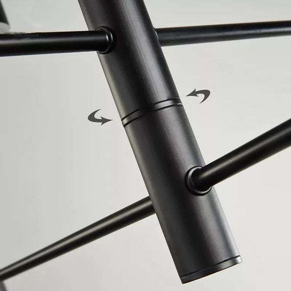 Люстра світлодіодна стельова LED світильник для квартири на стелю лед 26862 Чорний 40-90х102х102 см. | Зображення 2