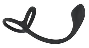 Эрекционное кольцо - Black Velvets Cock & Ball Ring + Plug sexstyle