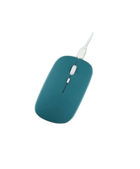 Мышка бесшумная компьютерная Macarone перезаряжаемая Bluetooth USB Салатовая | Зображення 1