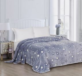 Плед фліс, що світиться в темряві «Зірки» Love You 200 x 220 см