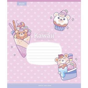 Зошит учнівський "Just be Kawaii" 012-3408C-2 у косу лінію, 12 аркушів