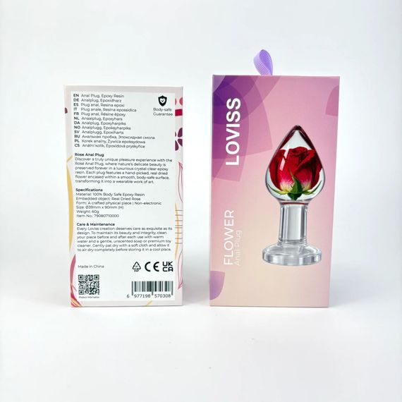 Роскошная анальная пробка Loviss Rose Anal Plug с настоящей розой внутри | Зображення 8