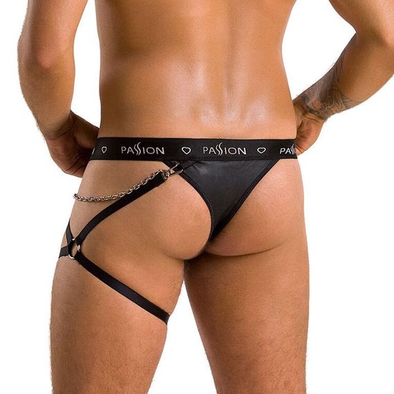 Мужские трусики танга с подвязкой Passion 058 THONG BILL L/XL Black, Черный, L/XL | Зображення 1