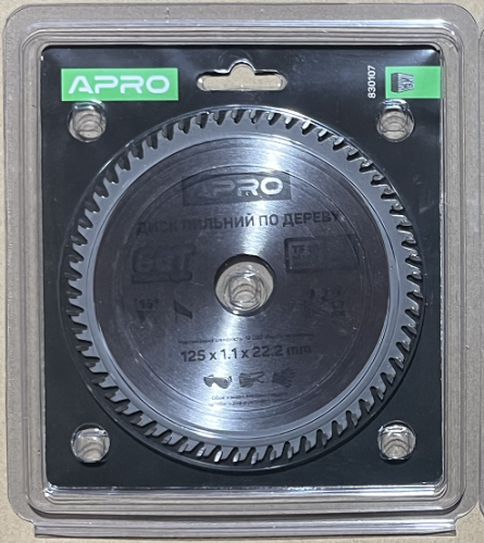 Диск пильный по дереву 125х22.2мм 60Т APRO