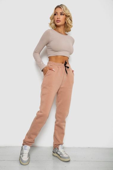 Спортивные штаны женские на флисе  -уценка, цвет бежевый, 238R57020-U-2 | Зображення 1