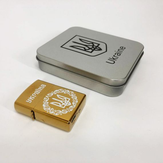 Дугова електроімпульсна запальничка USB Україна (металева коробка) HL-447. IH-725 Колір: золотий | Зображення 5