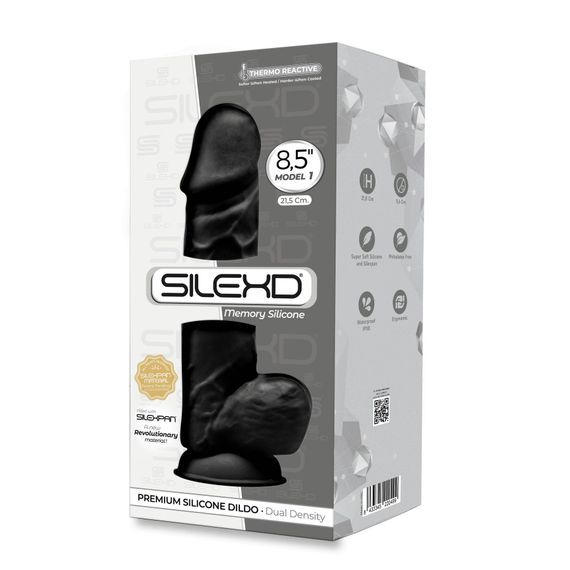 Фалоімітатор SilexD Norman Black (MODEL 4 size 8.5in), двошаровий, силікон + Silexpan, діаметр 5 см | Зображення 2