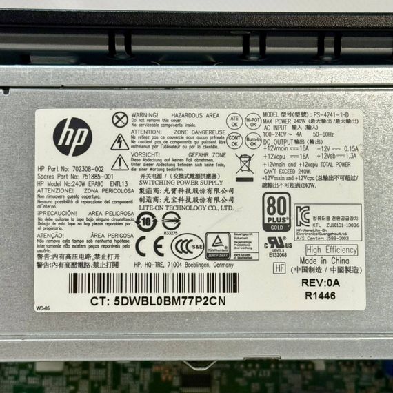 Комп'ютер HP ProDesk 600 G1 SFF / Intel Core i3-4160 (2 (4) ядра по 3.6 GHz) / 8 GB DDR3 / 120 GB SSD + 500 GB HDD / Intel HD Graphics 4400 б/в | Зображення 7