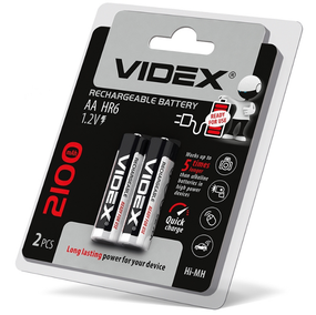 Аккумулятор AA/HR06 2100mAh (бл-2шт) Videx