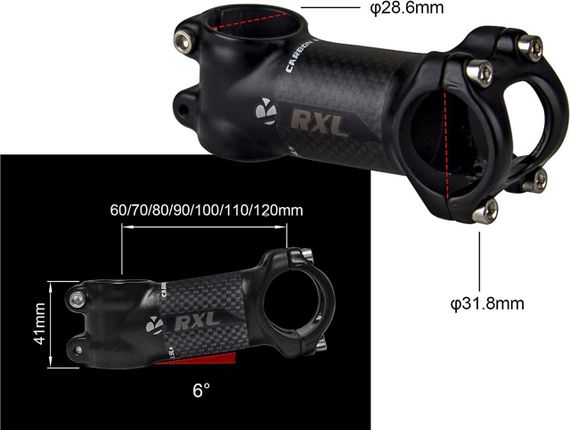 Кермо-винос RXL SL 31.8 мм 60 мм, карбоновий, 6°, для MTB, шосе, гравій, апгрейд та шосейних велосипедів | Зображення 3