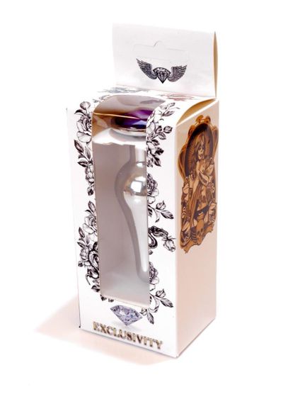 Анальна пробка - Jewellery Silver Long Plug Purple Sex Aura | Зображення 8