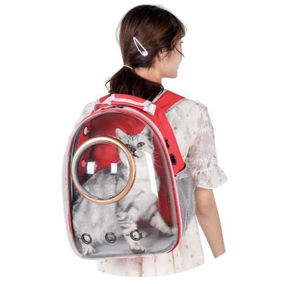 Рюкзак для переноски животных с иллюминатором CosmoPet Красный