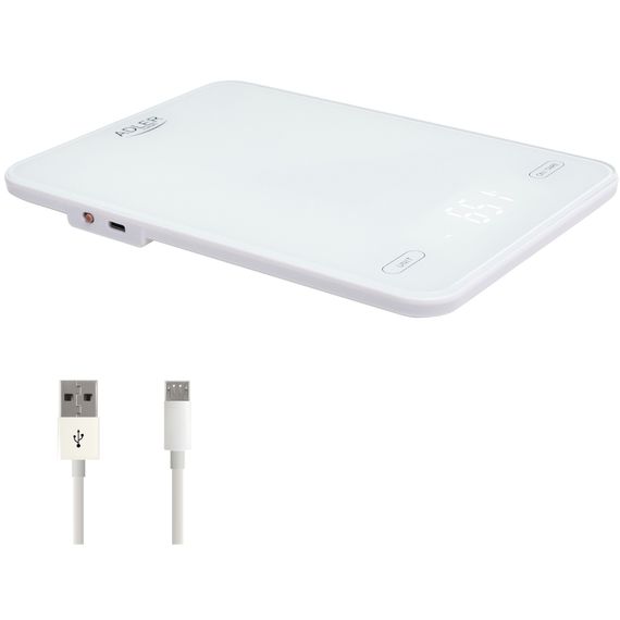 Ваги кухонні Adler AD 3177 white електронні/ 10кг/ г; мл, унція/ USB type C/ автовимкнення/ скло | Зображення 1