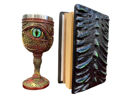 Подарунковий набір Келих 3D Око Зелений і Блокнот 3D «Око Лісового Дракона» | Зображення 1