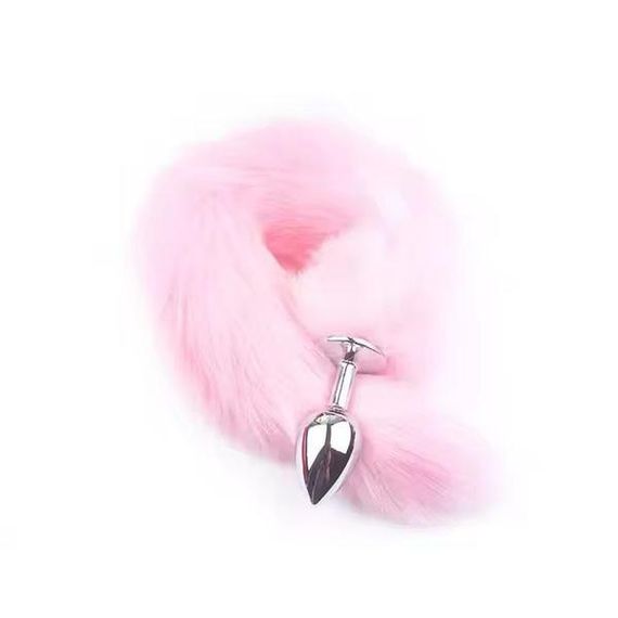 КРУТАЯ Анальная пробка с хвостом лисички малиновый размер s | Зображення 2