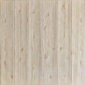 Самоклеюча 3D панель дерево світлий беж 700x700x4мм SW-00001376