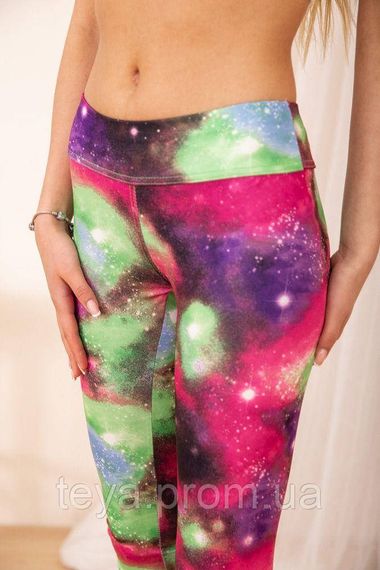 Спортивные леггинсы с принтом для фитнеса цвет розовый  размер S FA_000360 | Зображення 4