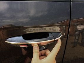 Накладки на ручки узкие (4 шт, нерж.) OmsaLine - Итальянская нержавейка для Volkswagen Touareg 2010-2018 гг.