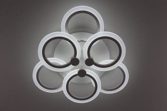 Люстра світлодіодна стельова LED світильник для квартири на стелю лед з пультом 25608 Білий 11х47х47 см. | Зображення 1