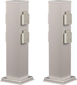 Садова стійка з розетками алюмінієва MG PR SOCKET  QUATRO 80x80 DB IP65