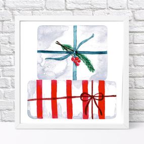 Постер в рамке Подарки 30x30 см