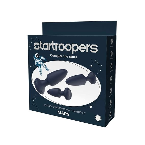 Набір анальних вібраторів, S, M, L, Dream Toys Startroopers Mars синій, 3 шт Sex Aura | Зображення 1