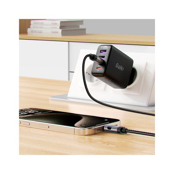Дата кабель USB-C to USB-C 1.2m 60W digital display C15-03 Black Acefast (6974316283720) | Зображення 6