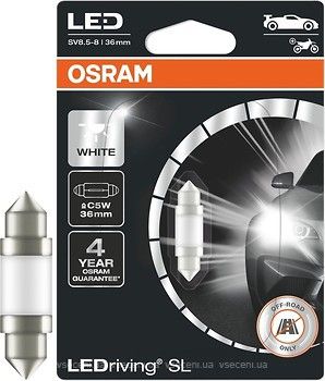 Лампа OSRAM C5W 12V 0,6W SV8.5-8 36 мм 6418DWP-BLI