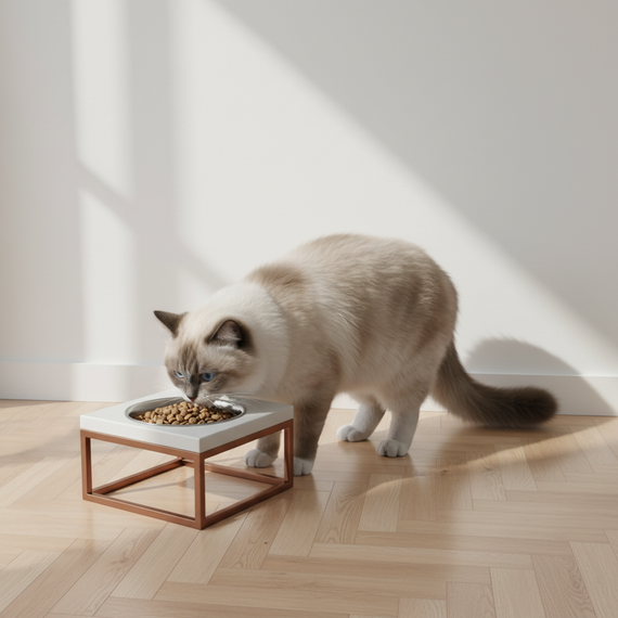 Миска на подставке для кошек и средних собак Hollky Base Solo M (1 × 0,8 л) Solo M-212110-GLWH | Зображення 1