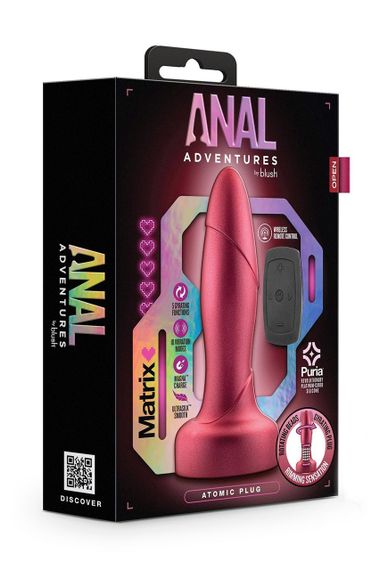 Анальна пробка з вібрацією та пультом, червона Sex Aura | Зображення 3