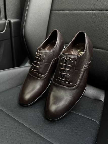 Коричневі шкіряні туфлі 41 розмір | Зображення 4