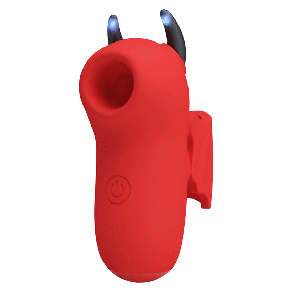 Стимулятор для клитора Pretty Love Magic Devil с сосанием и электростимуляцией, красный, 6.9 см sexstyle | Зображення 1