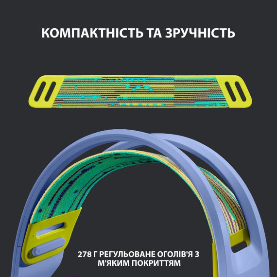Навушники Logitech G733 Lightspeed Wireless RGB Gaming Headset Lilac (981-000890) | Зображення 1
