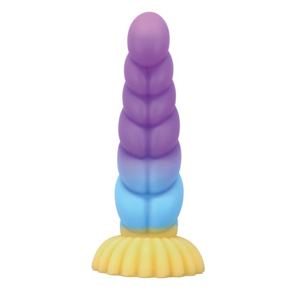 Фалоімітатор силіконовий Power Monsters Unicorn на присосці, різнокольоровий, 22 см Sex Aura | Зображення 3