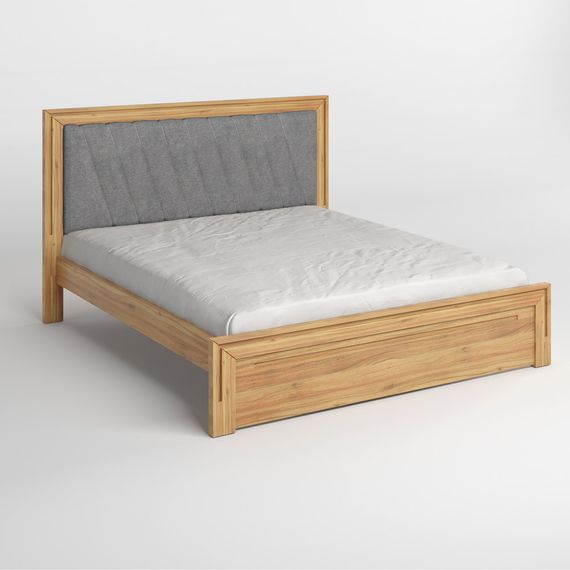 Двоспальне дерев&#039;яне ліжко Mebigrand Торонто Т6 Горіх світлий/Аляска 93 (сірий) 140х190 см (MBG-6944) | Зображення 1