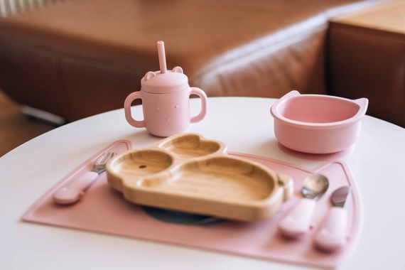 Силіконовий килимок для годування дитини FreeOn Kitty, pink (Від 6 місяців) | Зображення 1