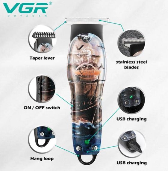 Професійний триммер для стрижки волосся з бездротовим дизайном XPRO V-953 (234571827_320) | Зображення 4