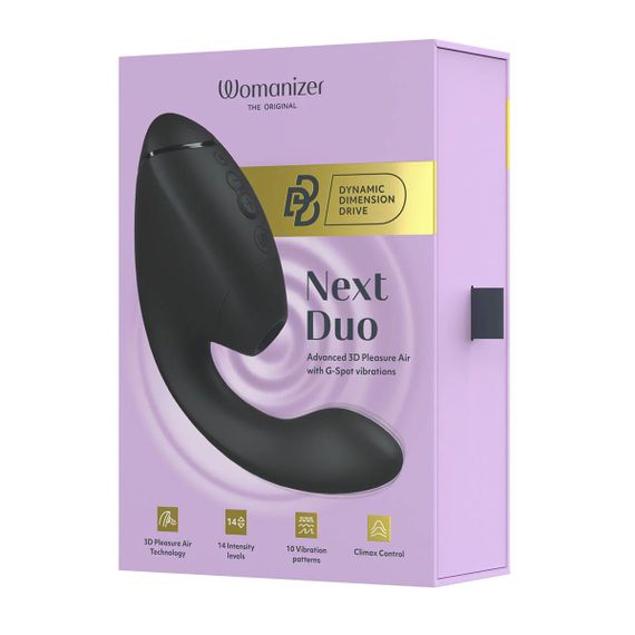 Подвійний вакуумний кліторальний стимулятор з вібрацією Womanizer Next Duo - Black | Зображення 8