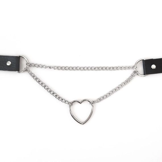 Чокер на шию Серце Art of Sex - Paris, з натуральної шкіри, колір Чорний Sex Aura | Зображення 2