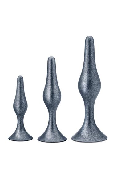 Набір анальних пробок срібний,ANAL ADVENTURES MATRIX GENESIS PLUG KIT Sex Aura | Зображення 1