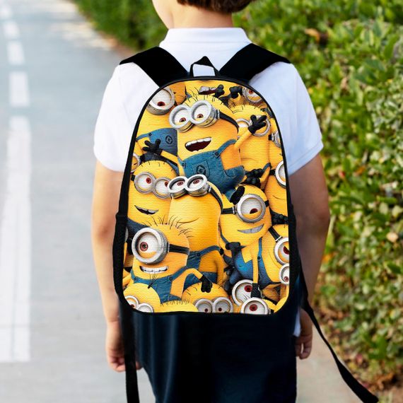 Рюкзак детский миньоны  34х27см,городской ранец для мальчика с принтом (00450)