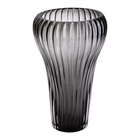Стеклянная ваза для цветов, декоративная фигурная, серая, 27,5 см HP-1719