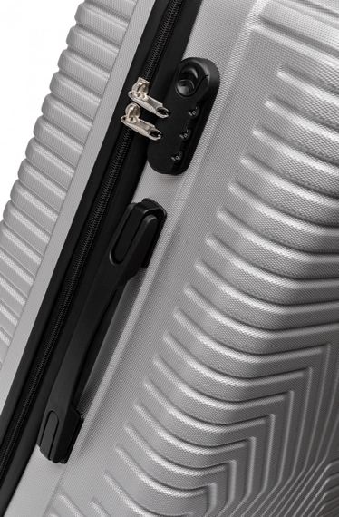 Пластиковый чемодан на колесах среднего размера 70L GD Polo серебристый | Зображення 5